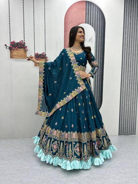 Tapi-308 Vichitra Blue Designer lehengha choli